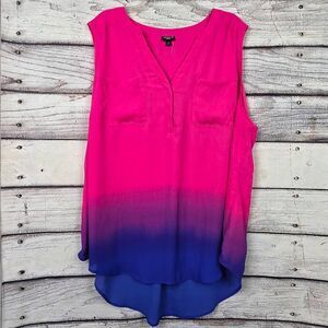 Torrid Harper Ombre Blouse Pink Purple Sleeveless Size 3